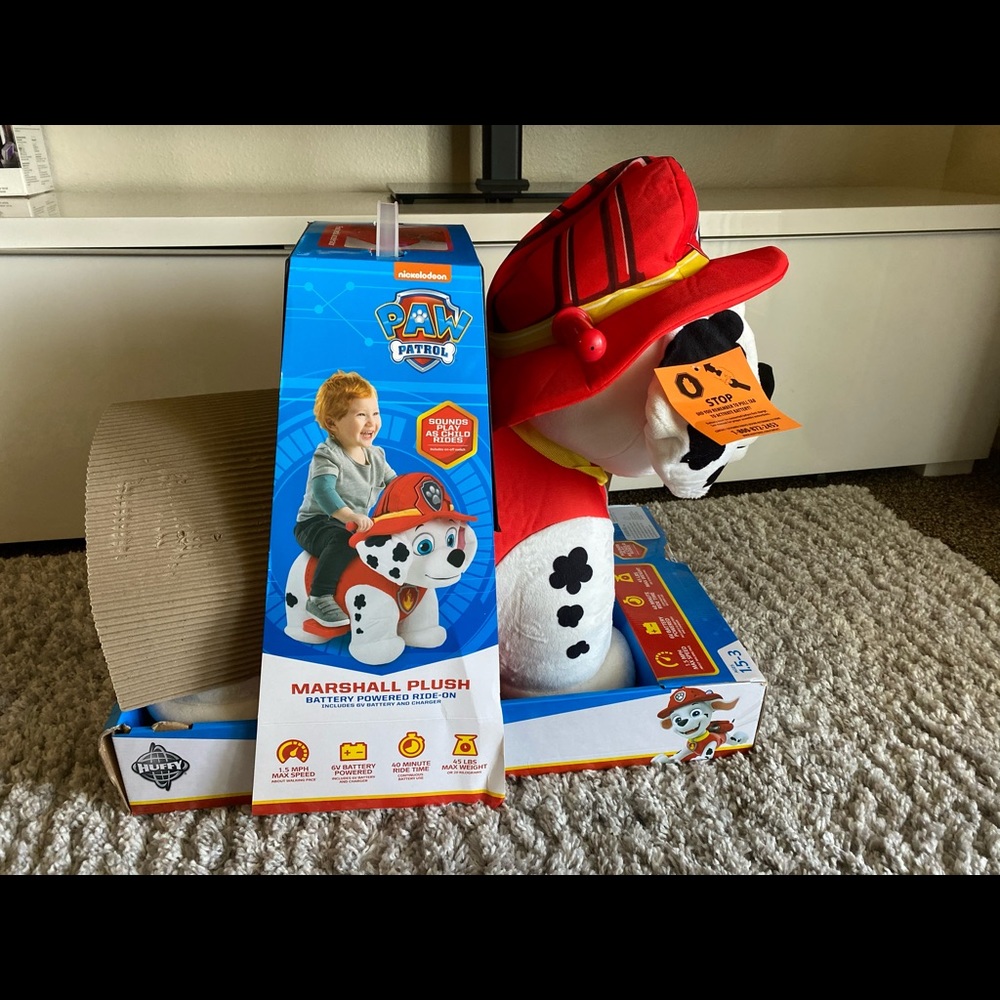 Brand New Paw Patrol Marshall Plush Ride On